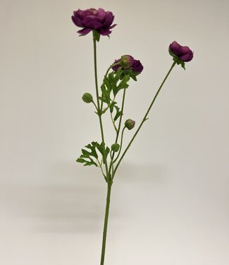 Silk Flowers by JJ Renoncule violette | fleur artificielle en soie | 65 centimètres