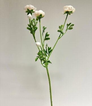 Silk Flowers by JJ Renoncule blanche | fleur artificielle en soie | 65 centimètres