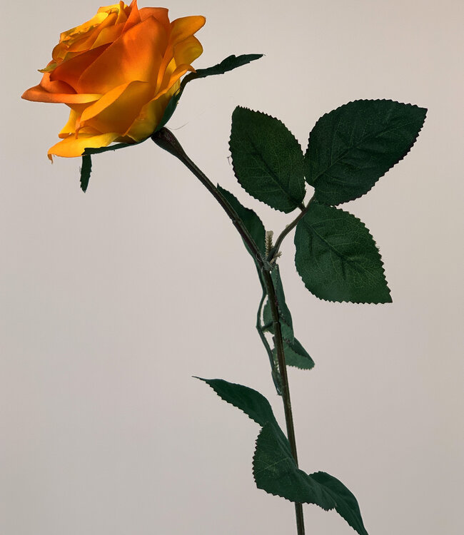 Orange Rose | Silk artificial flower | Length 65 centimeters