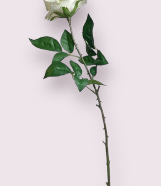 Witte Roos | zijden kunstbloem | 75 centimeter