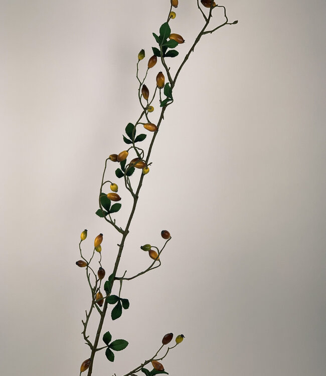 Gele Rozenbottel | Zijden kunstbloem | Lengte 160 centimeter