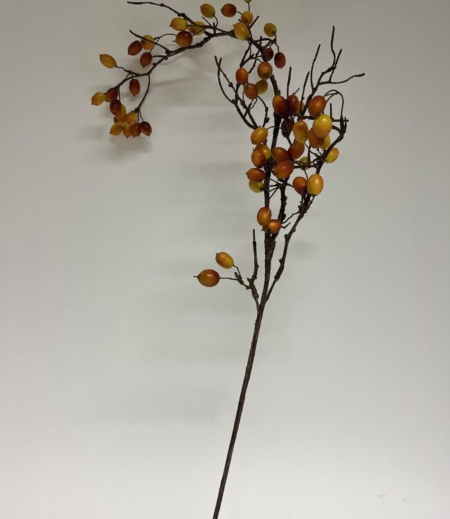 Yellow Rosehip | Silk artificial flower | Length 95 centimeters
