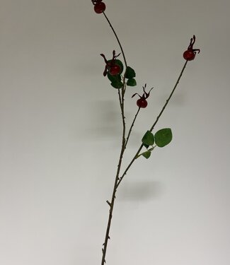 Rode Rozenbottel | zijden kunstbloem | 85 centimeter