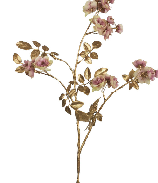 Pink Rose Branch | Silk artificial flower | Length 75 centimeters