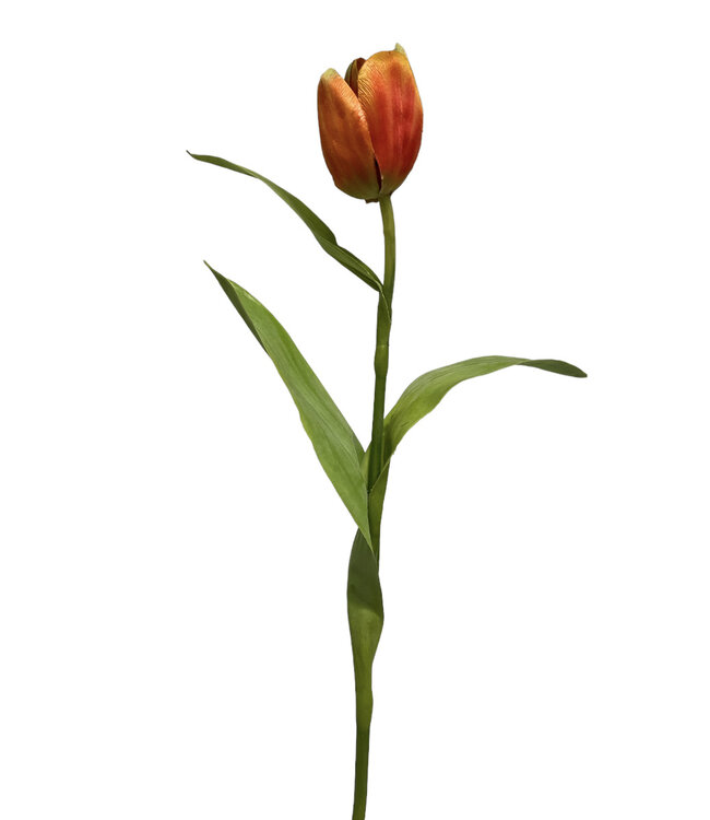 Oranje Tulp | Zijden kunstbloem | Lengte 47 centimeter