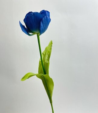 Blauwe Tulp | zijden kunstbloem | 53 centimeter
