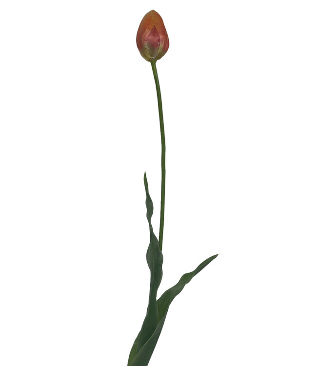 Orange Tulpe | Kunstblume aus Seide | Länge 66 Zentimeter