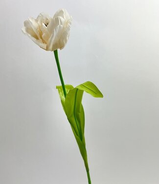 Silk Flowers by JJ Tulipe blanche | fleur artificielle en soie | 53 centimètres