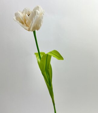 Tulipe blanche | fleur artificielle en soie | 53 centimètres
