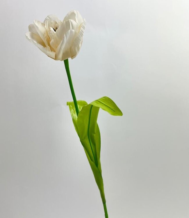 White Tulip | Silk artificial flower | Length 53 centimeters