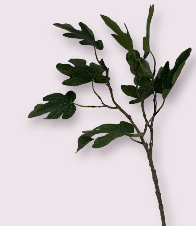 Groene Vijgenblad | Zijden kunstbloem | Lengte 65 centimeter