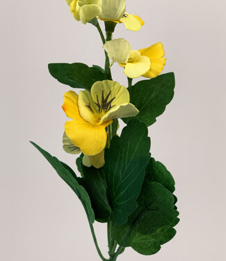 Violette jaune | fleur artificielle en soie | 30 centimètres