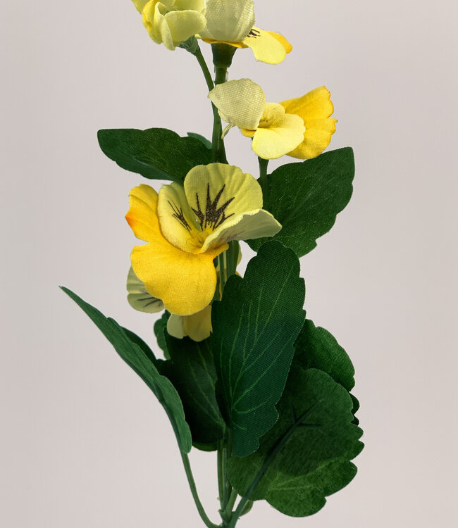 Violette jaune | Fleur artificielle en soie | Longueur 30 centimètres