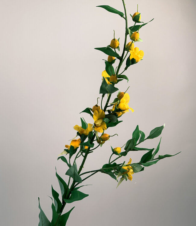 Gele Vlasbek | Zijden kunstbloem | Lengte 90 centimeter
