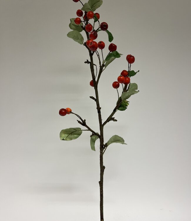 Roter Wildapfelzweig | Kunstblume aus Seide | Länge 78 Zentimeter