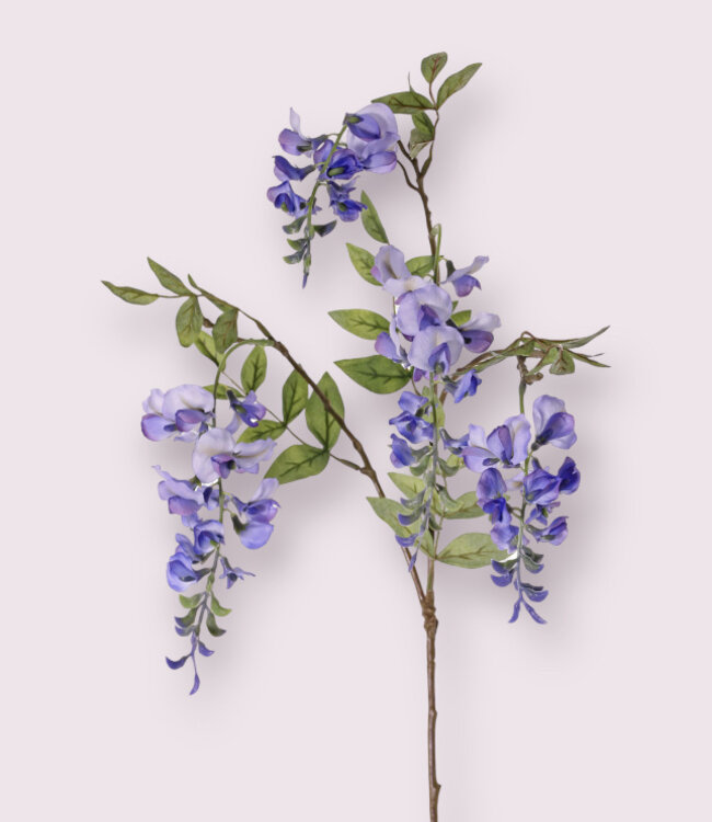 Blaue Glyzinie | Kunstblume aus Seide | Länge 80 Zentimeter