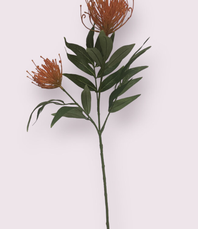 Oranje Zilvereik | Zijden kunstbloem | Lengte 76 centimeter