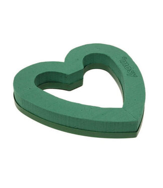Green floral foam Basic Heart open 21 centimeters (x4)
