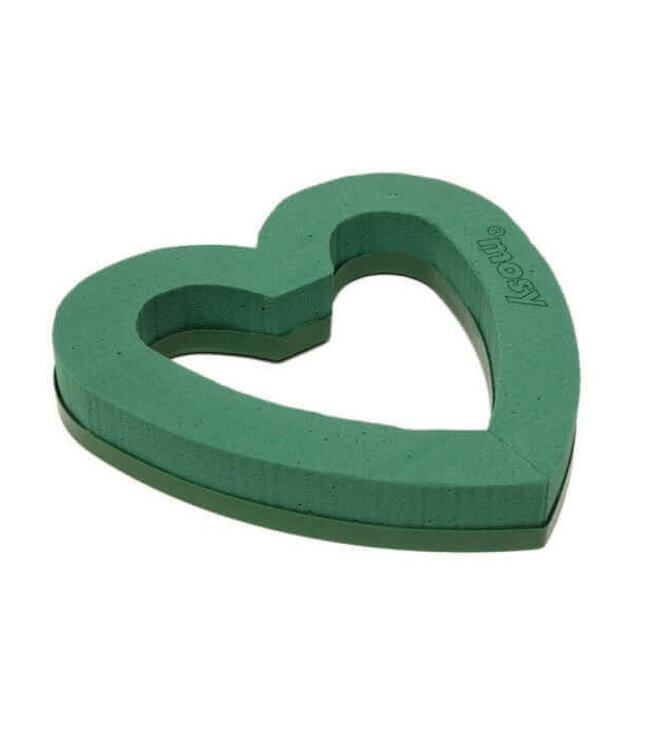 Green floral foam Basic Heart open 21 centimeters | Per 4 pieces