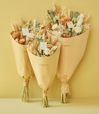 Bouquet champêtre de fleurs séchées "Abricot Ambiance"