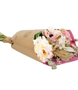 Boeket droogbloemen en zijden bloemen "Peony Love"