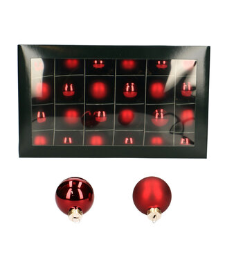 4A Red Christmas baubles matt & shiny | Diameter 40 millimetres | Per 48 pieces