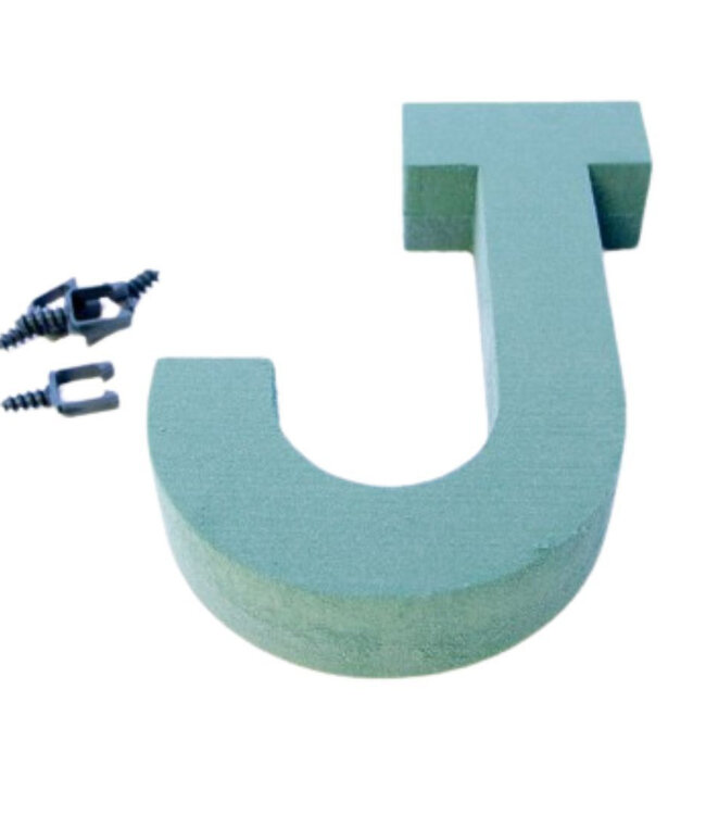 Green Oasis floral foam letter J | Height 31 centimetres | Ordered by piece