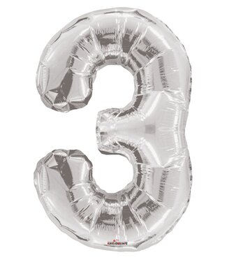 4A Silver foil balloon figure 3 | Height 85 centimetres | Each