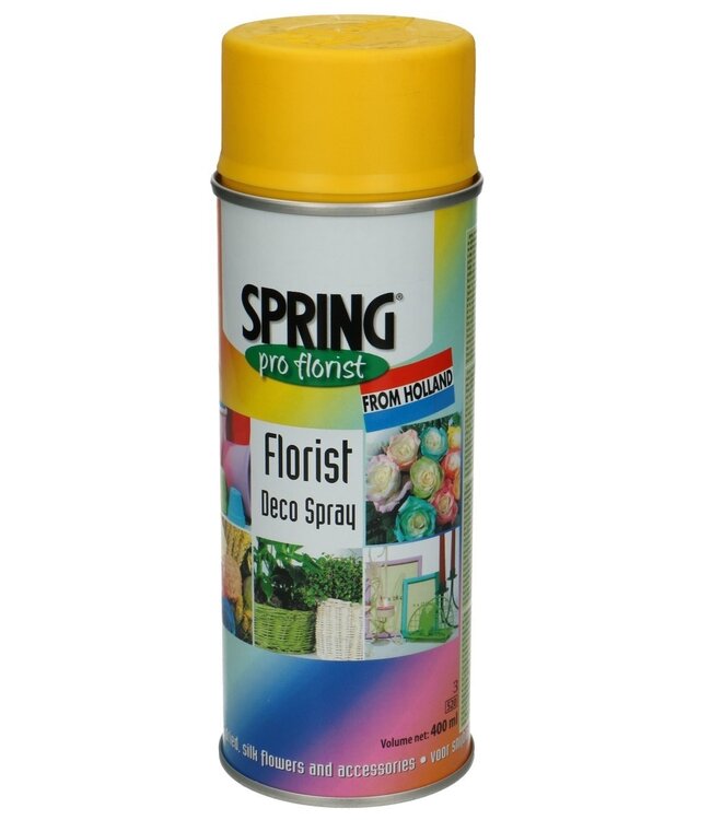 Gelber Sprühlack | Inhalt 400 Milliliter | Spring Pro Florist Deko-Spray | Kann pro Spraydose bestellt werden