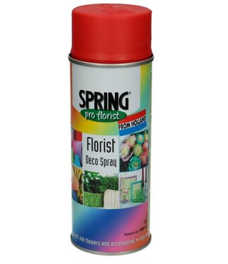 4A Peinture aérosol rouge clair | Contenu 400 millilitres | Spring Pro Florist deco spray | Par bombe aérosol