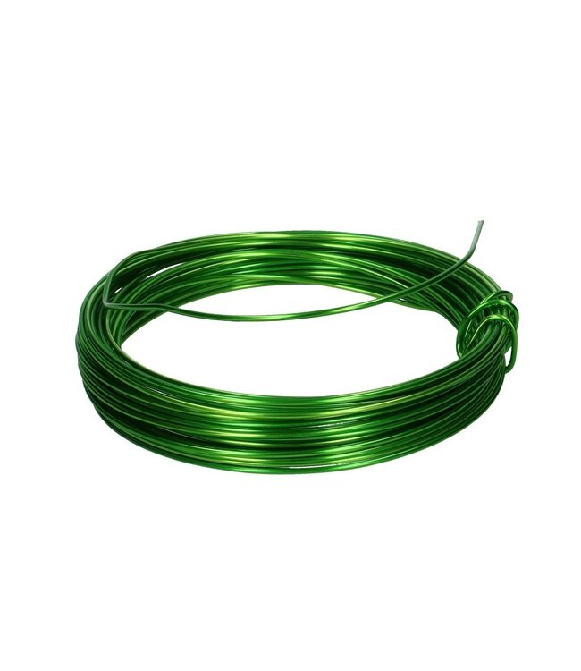 Apple green aluminium wire | Diameter 2 millimetres | Length 12 metres | Weight 100 grams | Ordered by piece