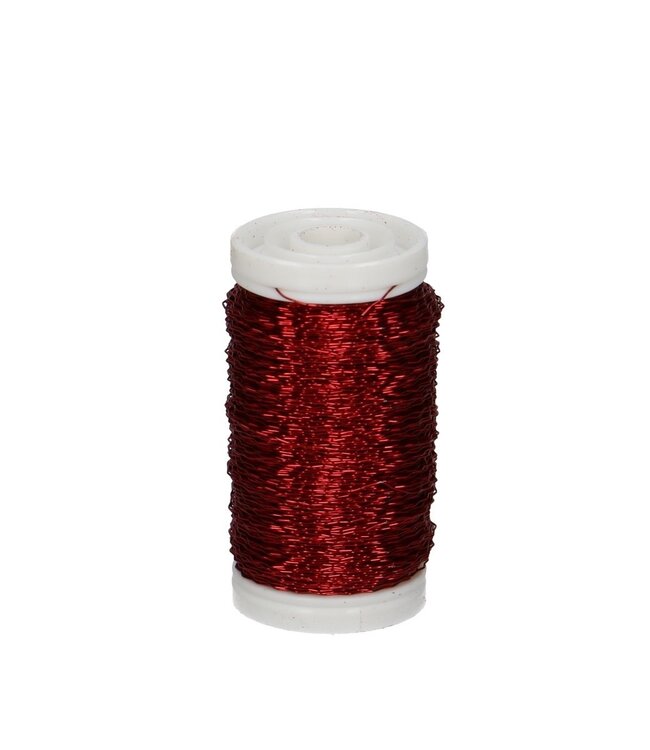 Bouillon wire red | Thickness 0.3 millimetres | Weight 100 grams | Ordered by piece