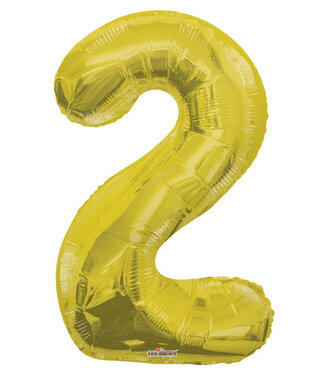 4A Gold coloured foil balloon figure 2 | Height 85 centimetres | Each