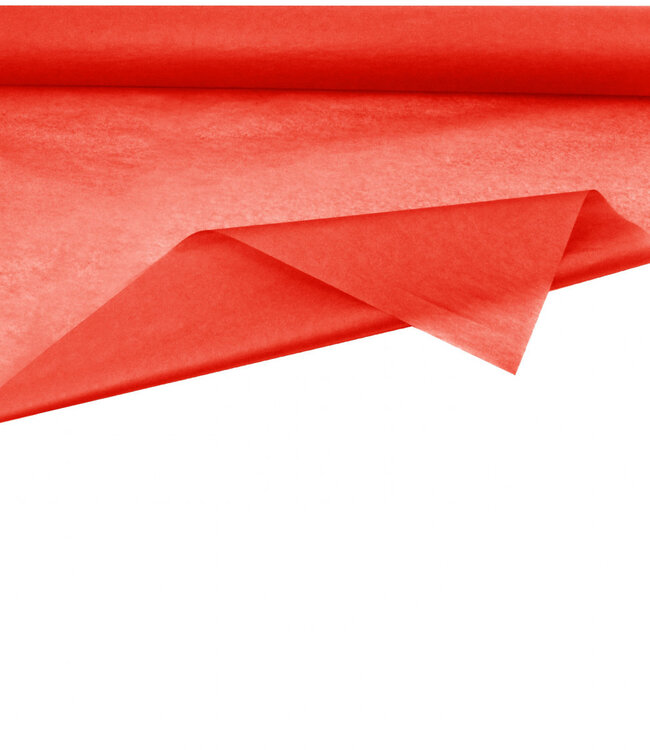 Roll red silk paper | Width 75 centimetres | Length 50 metres | Sheet weight 28 grams | Order per roll