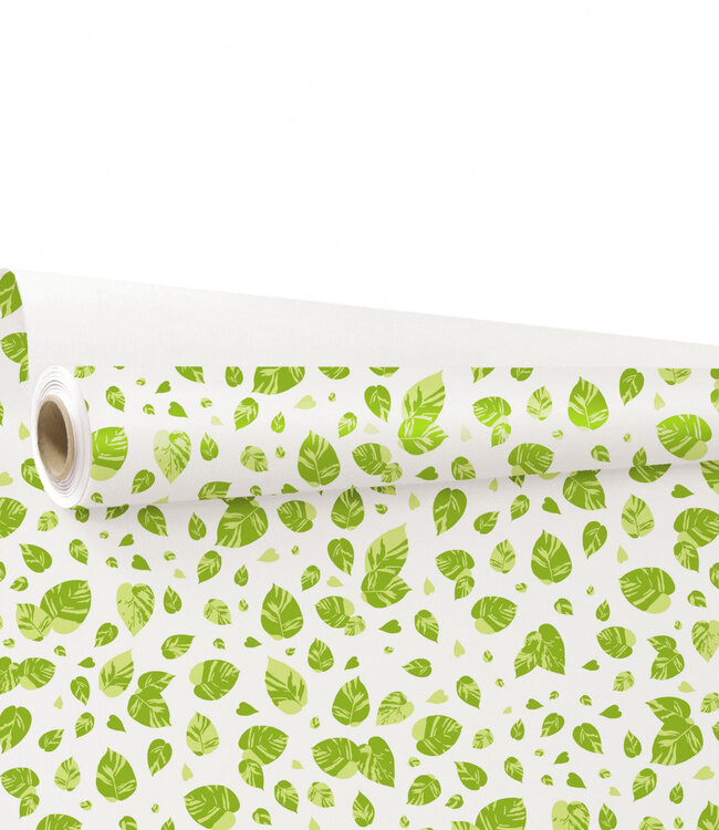 Eco rol groen wit papier Lina | Breedte 80 centimeter | Lengte 25 meter | Per rol te bestellen