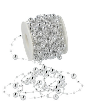 4A Silver pearl garland wire | Min. diameter 3 millimetres max. diameter 8 millimetres | Length 15 metres | Per piece