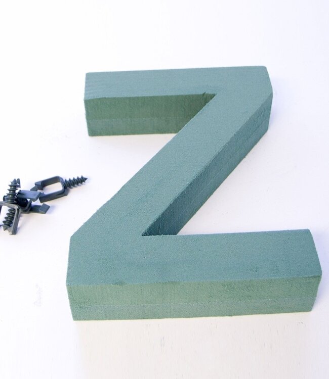 Green Oasis floral foam letter Z | Height 31 centimetres | Ordered by piece