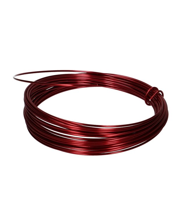 Red aluminium wire | Diameter 2 millimetres | Length 12 metres | Weight 100 grams | Can be ordered individually