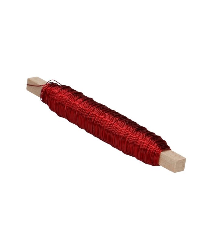 Red lacquered copper wire | Thickness 0.5 millimetres | Weight 100 grams | Ordered by piece