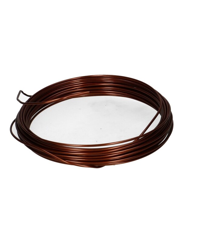 Dark brown aluminium wire | Diameter 2 millimetres | Length 12 metres | Weight 100 grams | Ordered by piece