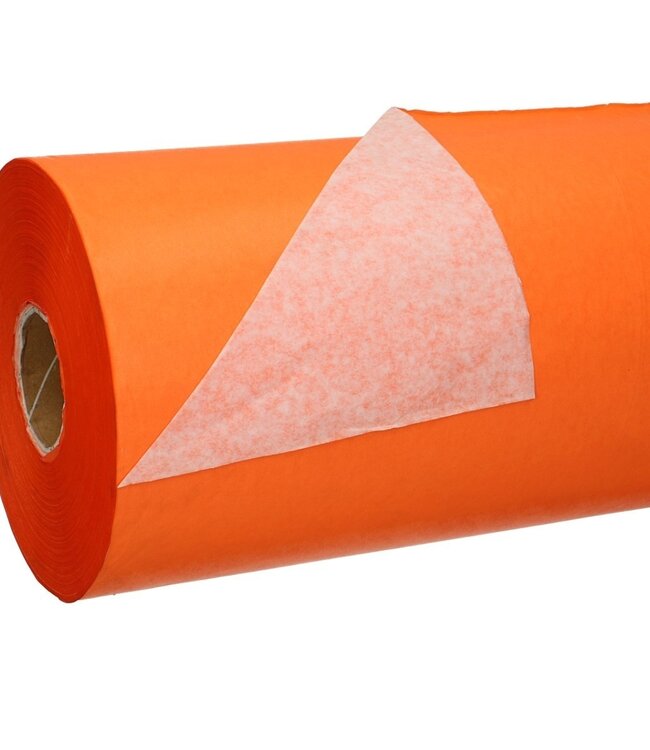 Rol oranje papier | Breedte 50 centimeter | 40 gram/m² | Gewicht rol 7.5 kilogram | Per rol te bestellen