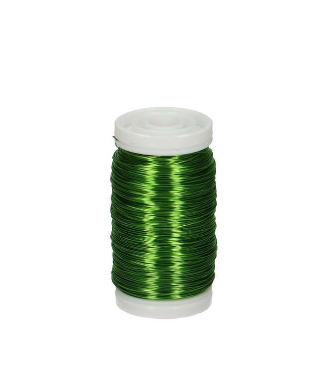 Metallic wire apple green | Thickness 0.3 millimetres | Weight 100 grams | Ordered by piece