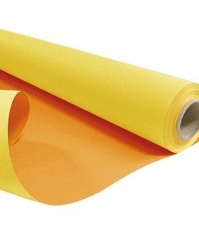 Rouleau de papier jaune orange Duo | Largeur 80 centimètres | Longueur 40 mètres | Poids de la feuille 60 grammes | Commande par rouleau