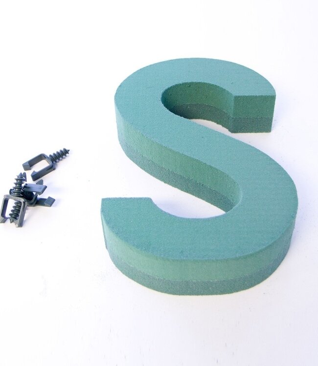 Green Oasis floral foam letter S | Height 31 centimetres | Ordered by piece