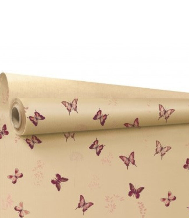 Rol roze bruin papier Floraison | Breedte 80 centimeter | Lengte 40 meter | Per rol te bestellen