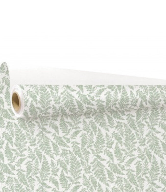 Roll green white paper Cyrielle | Width 80 centimetres | Length 40 metres | Order per roll