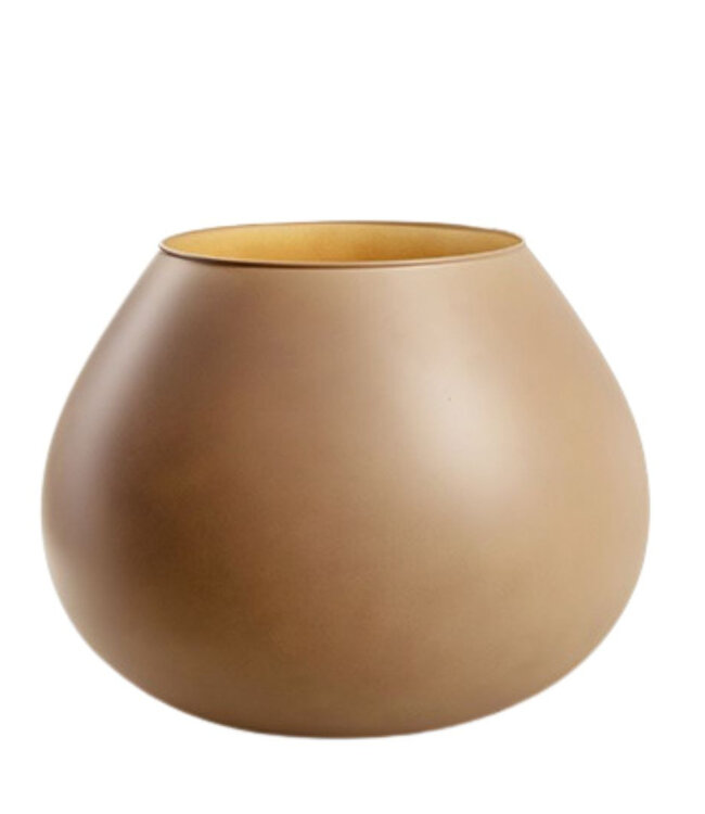 Eco vase Lassad couleur sable | Diamètre min. 15 centimètres Diamètre max. 26 centimètres | Hauteur 20.5 centimètres | A commander à la pièce