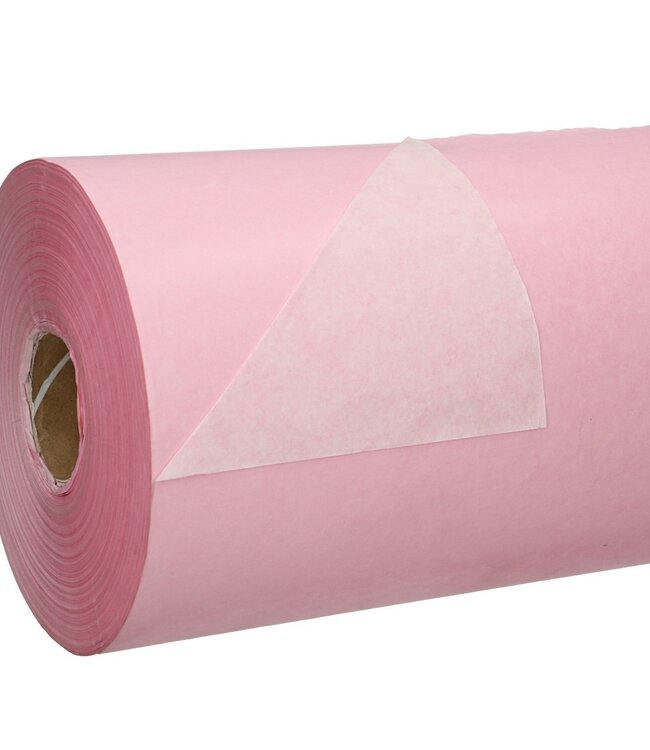 Rouleau de papier rose | Largeur 50 centimètres | Poids de la feuille 40 grammes | Poids du rouleau 7,5 kilogrammes | Commande par rouleau