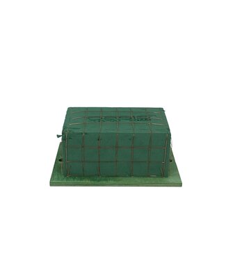 4A Green Oasis biologisch abbaubarer Blumenschaum Bioline Dekoblock auf Holzplatte | Maße 21 x 15 x 8 Zentimeter | Pro Stück