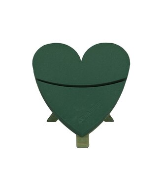 4A Green Oasis biodegradable floral foam Bioline heart with wooden base | Dimensions 30 x 28 x 4.5 centimetres | Per 2 pieces